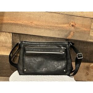 Relic Crossbody Bag Purse Faux Black Leather EUC